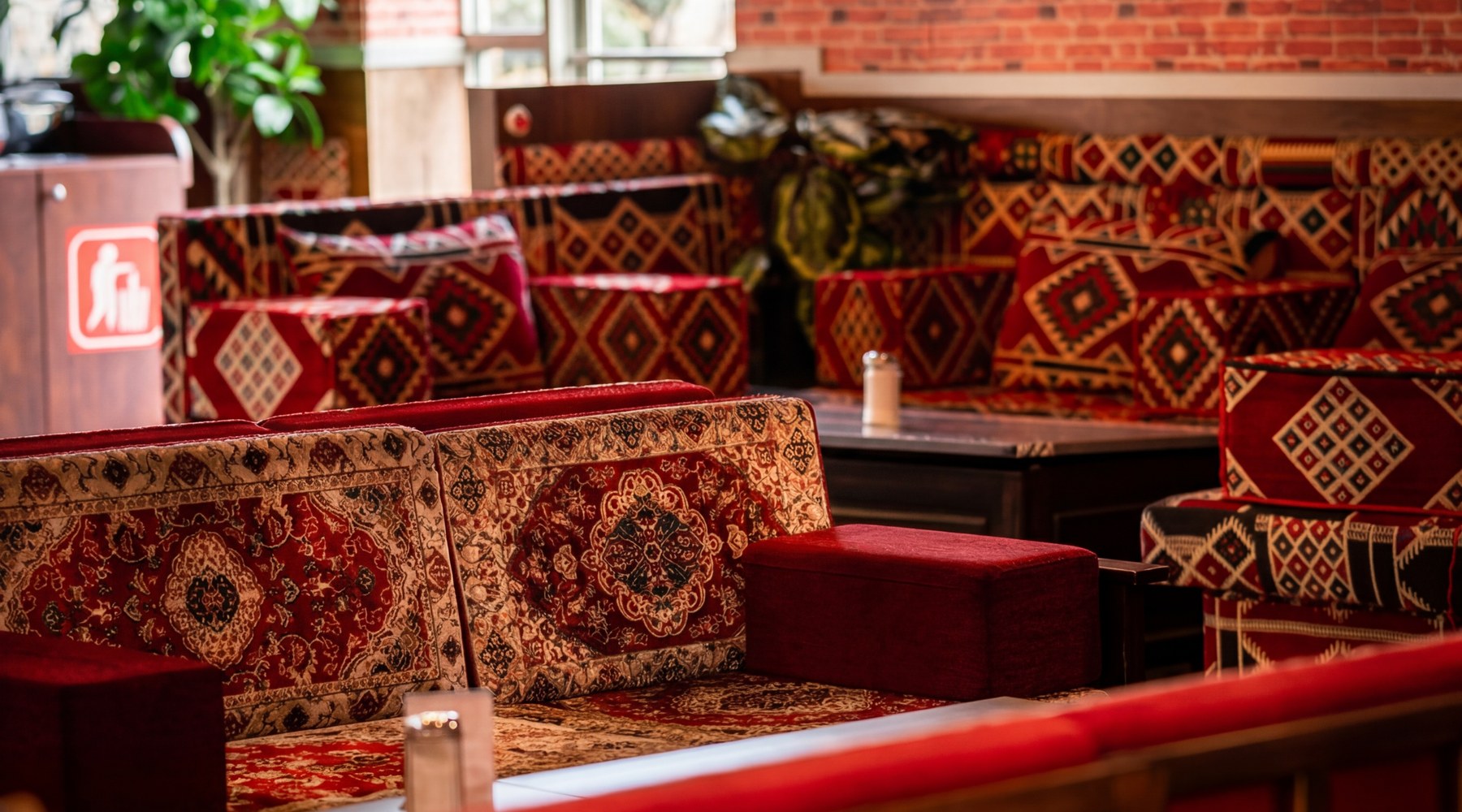 Wide interior view of the Diwan Cafe lounge